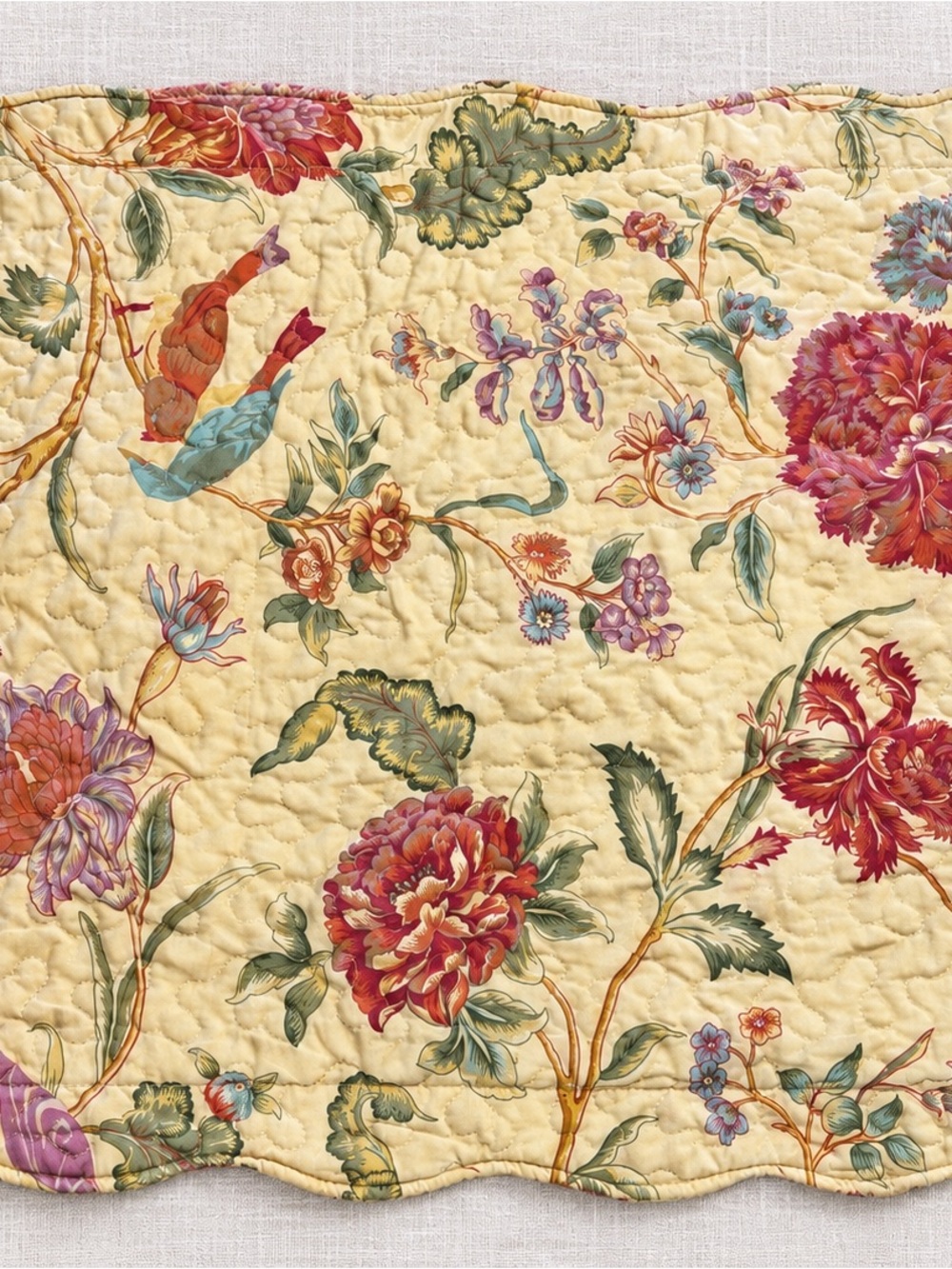 Vintage Reversible Quilted Floral Pillow Sham 28” x 22” Cottagecore